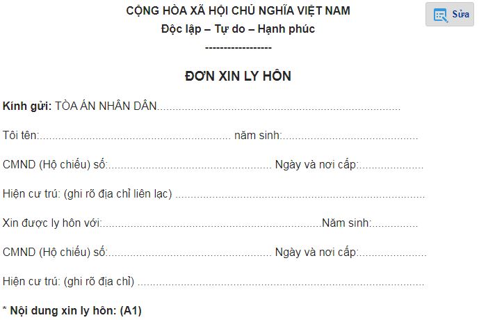 Tải mẫu Đơn xin ly hôn mới nhất 2022